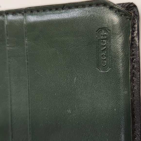 Coach Ladies Army Green Leather Signature Trifold Snap Closure Wallet - Picture 13 of 13